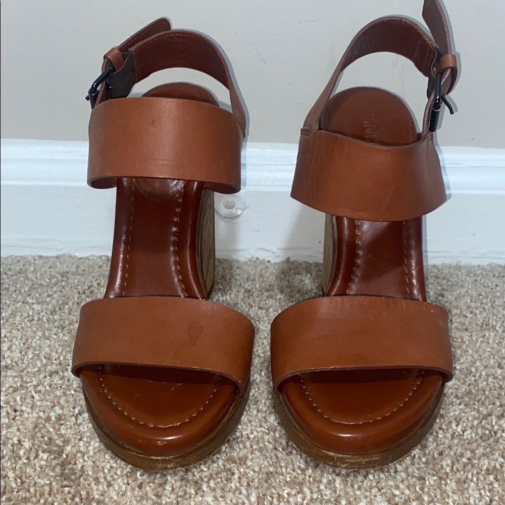 VINCE | Brown Platform Sandals with Chunky Heel